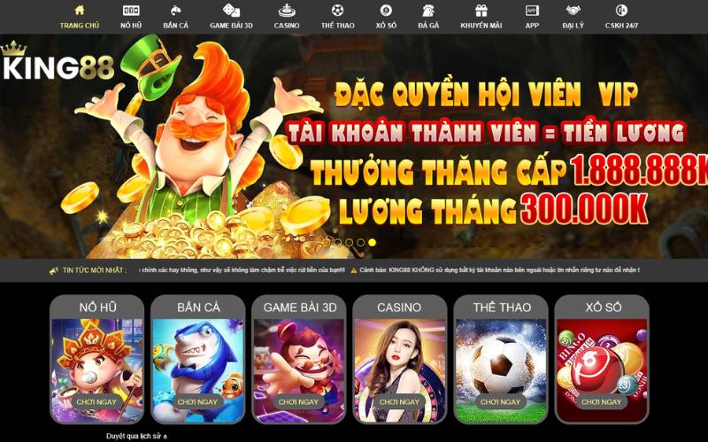 Game cá cược đơn giản, dễ chơi tại nhà cái gọi tên Slot game King88